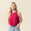 Débardeur sans manches rose framboise femme