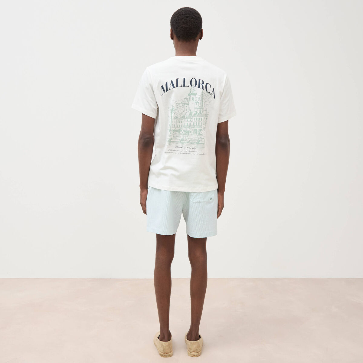 T-shirt en coton ecru homme