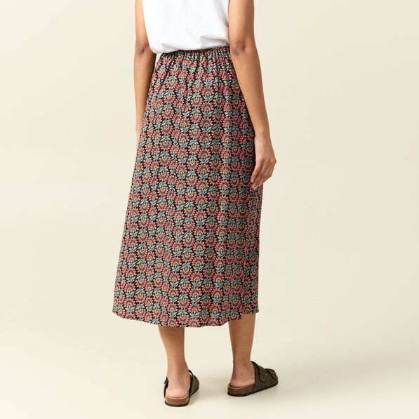 Jupe longue portefeuille noir femme
