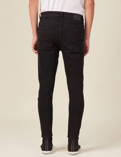 Jeans tapered 5 poches denim noir homme