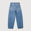 Jeans barrel taille haute broderie denim used femme