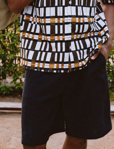 Short en coton noir homme