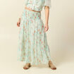 Jupon taille haute doubl&eacute; fluide vert pastel femme