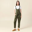 Salopette fluide boutonnée vert foncé femme