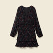Robe &eacute;vas&eacute;e bas pliss&eacute; noir femme