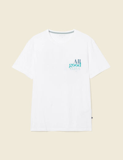 T-shirt manches courtes ecru homme