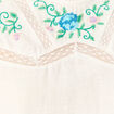 Chemise bord&eacute;e en coton manches longues ecru femme