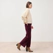 Pull droit col rond manches courtes ivoire femme
