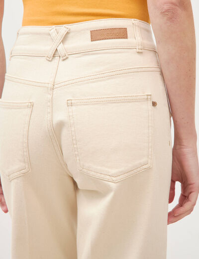 Jeans bootcut taille haute denim blanc femme