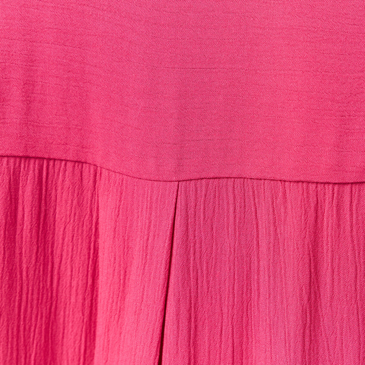 Robe évasée manches 3/4 rose framboise femme