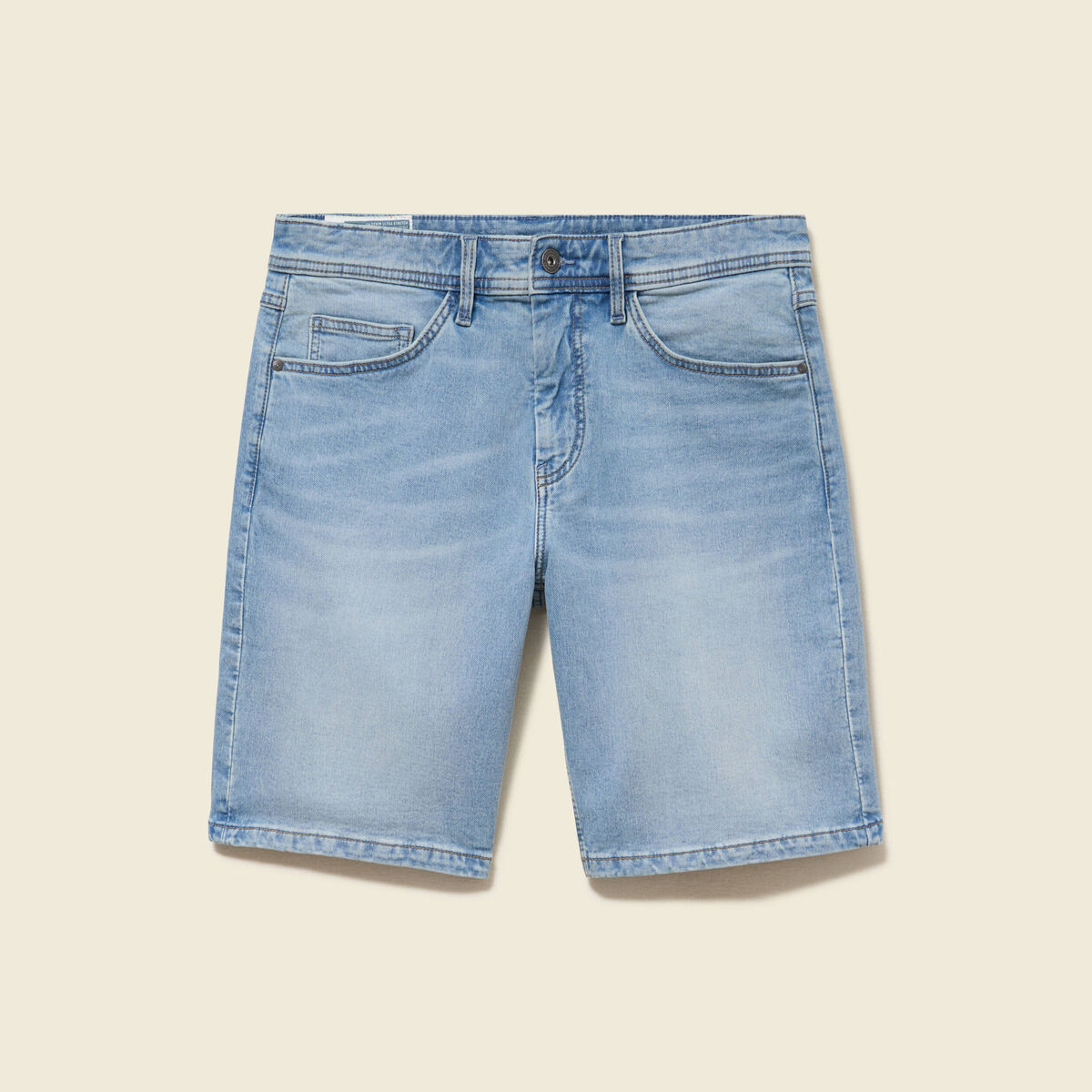 Bermuda en jeans denim bleach homme