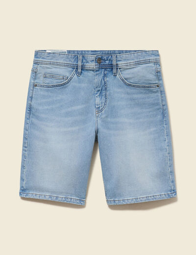Bermuda en jeans denim bleach homme