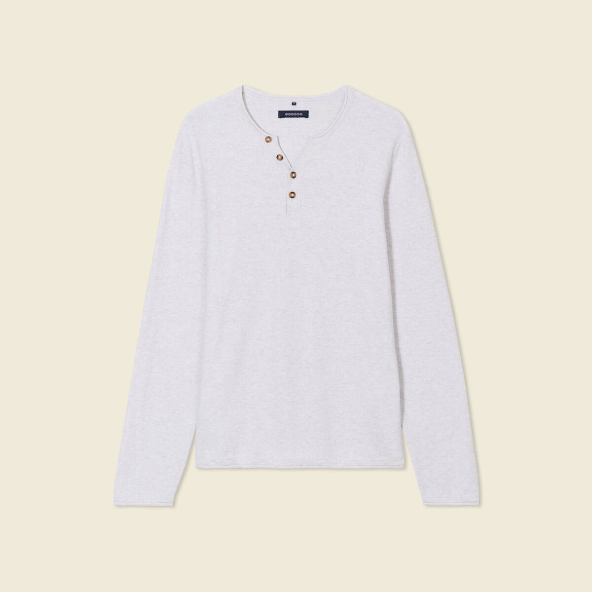 Pull manches longues ecru homme