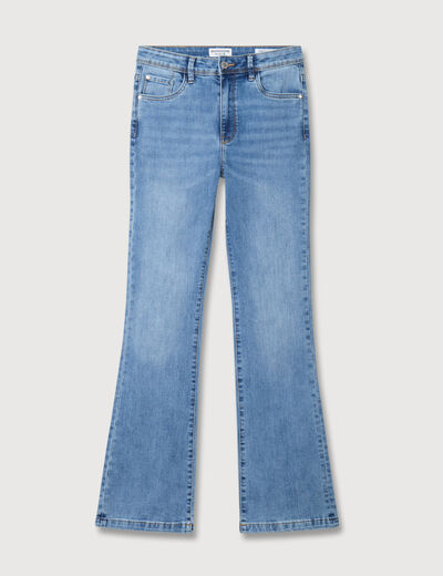 Jeans bootcut taille haute denim used femme