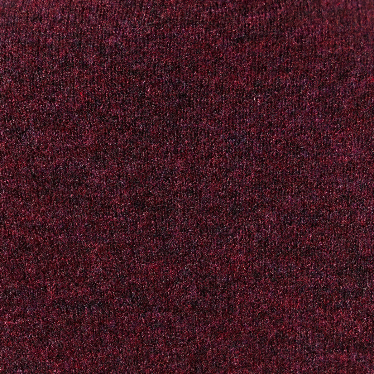 Pull col montant manches longues bordeaux femme