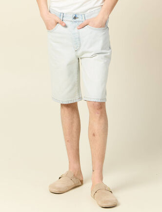Bermuda droit en jean denim snow bleach homme