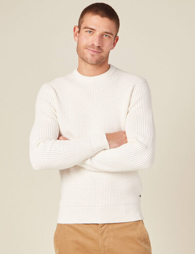 Pull éco-responsable ecru homme