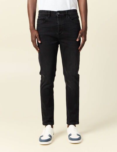 Jeans skinny tapered denim noir homme