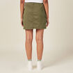 Jupe droite avec poches vert kaki femme