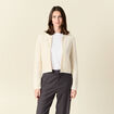Gilet manches longues creme femme