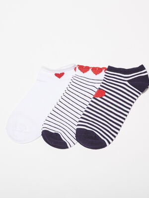 Lot 3 paires chaussettes blanc femme