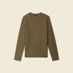 Pull manches longues vert kaki homme