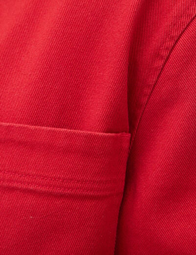 Surchemise droite en coton rouge fonc&eacute; homme