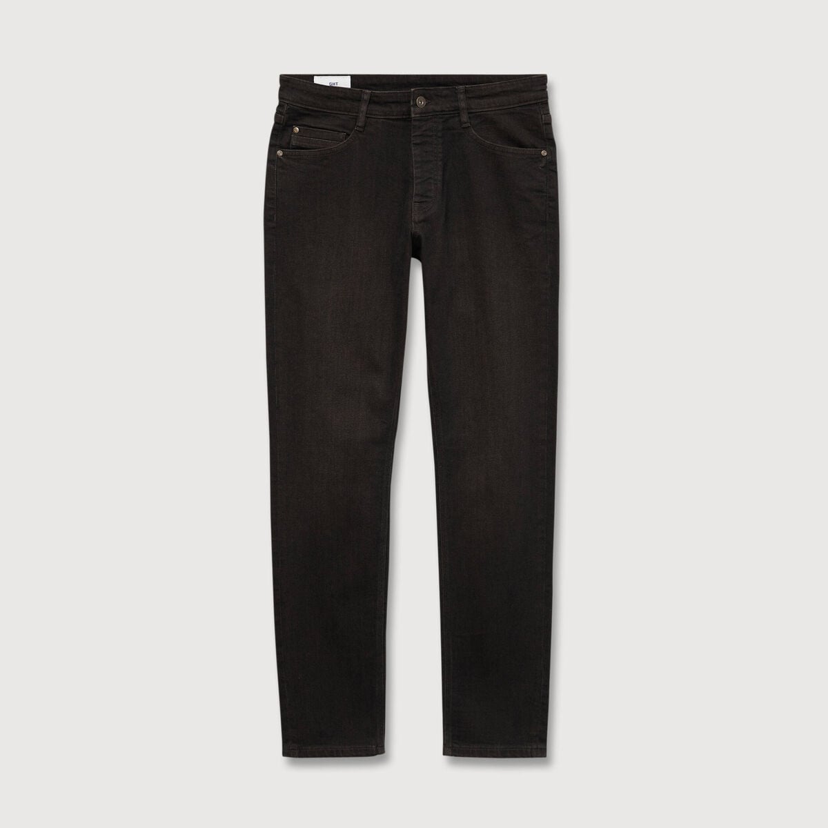 Jeans straight 5 poches marron homme