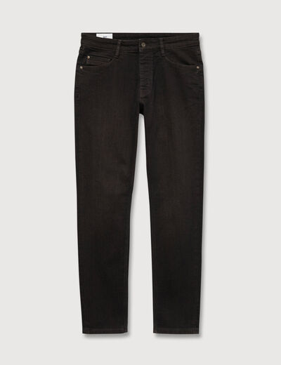 Jeans straight 5 poches marron homme