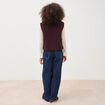 Cardigan droit sans manches doubl&eacute; bordeaux femme