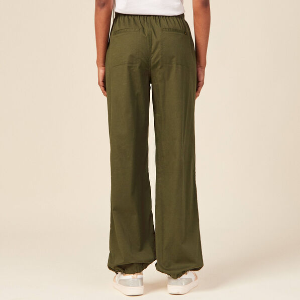 Pantalon battle bas élastiqué vert kaki femme
