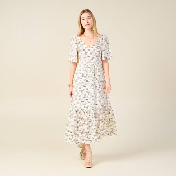 robe longue evasee fluide blanc femme Robe longue évasée fluide blanc femme