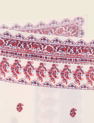 Foulard satin&eacute; ecru femme