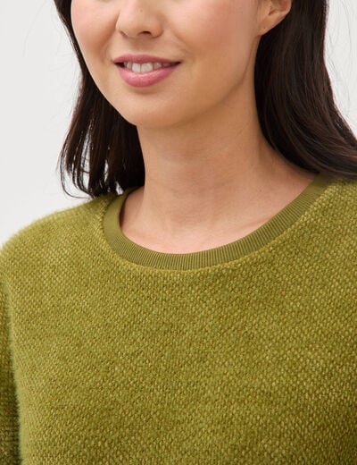 Sweat manches longues vert kaki femme