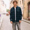 Chemise manches longues bleu marine homme