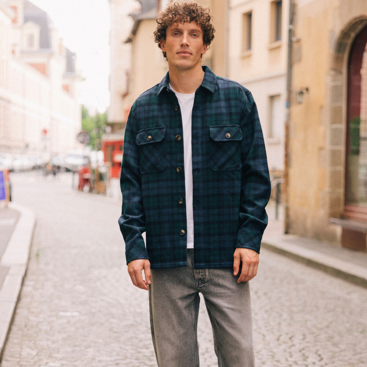 Chemise manches longues bleu marine homme