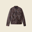 Blouson simili cuir vert kaki homme