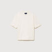 Sweat ample col rond manches courtes ecru homme