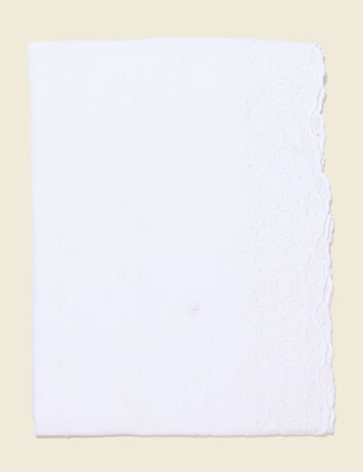 Foulard broderie anglaise ecru femme