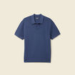 Polo cintr&eacute; manches courtes bleu marine homme