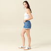 Bustier cropped à bretelles blanc femme