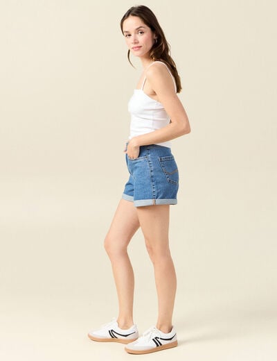 Bustier cropped à bretelles blanc femme