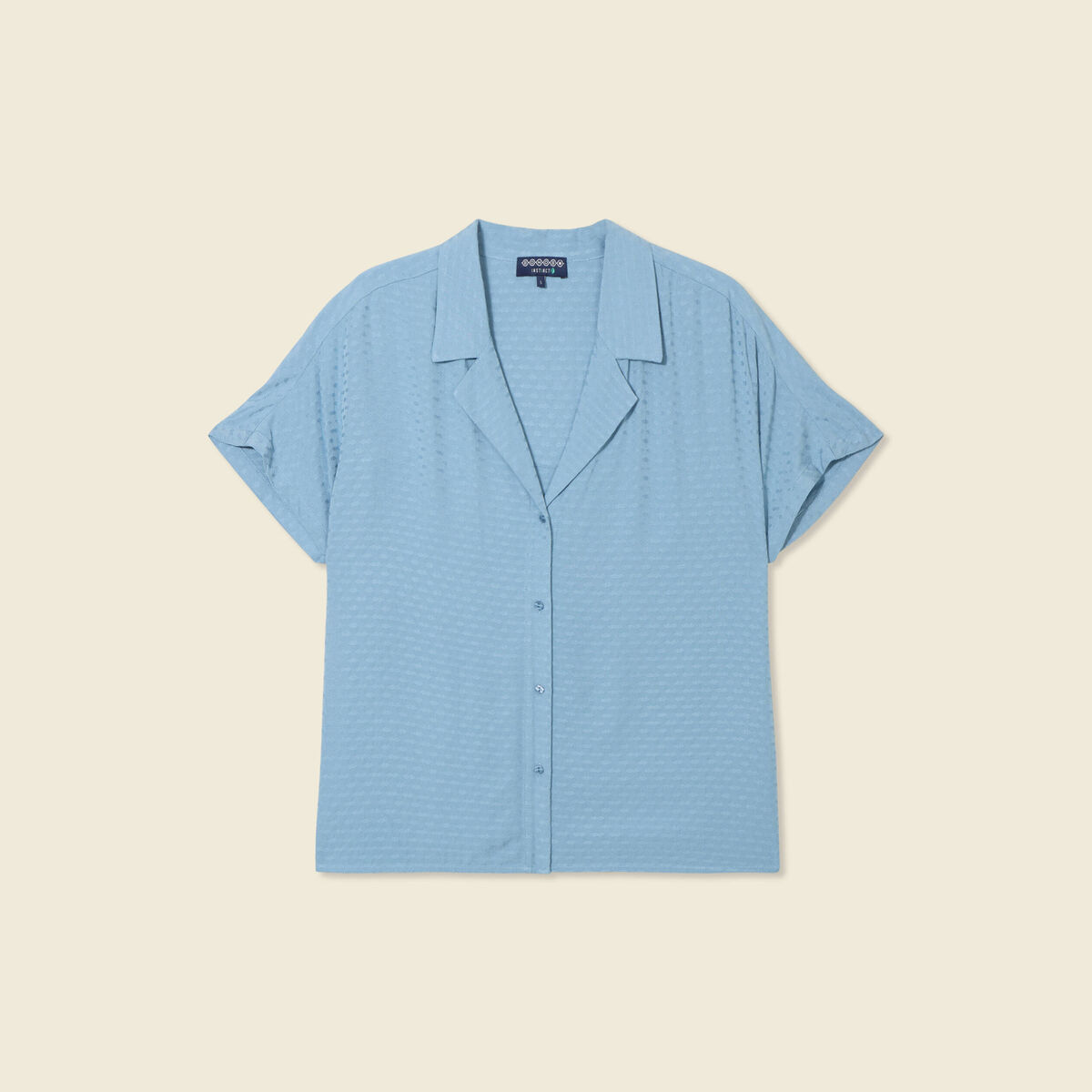 Chemise manches courtes bleu clair femme