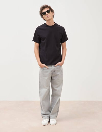 T-shirt en coton manches courtes noir homme