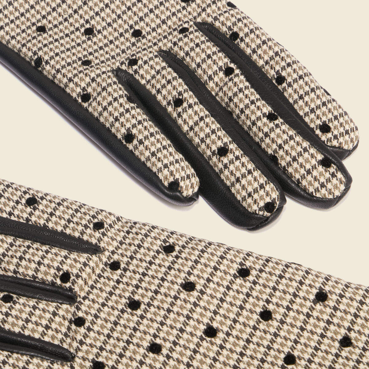 Gants en cuir avec doublure noir femme