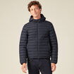 Doudoune droite à capuche bleu marine homme