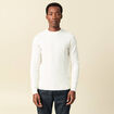 Pull fin col rond manches longues ecru homme