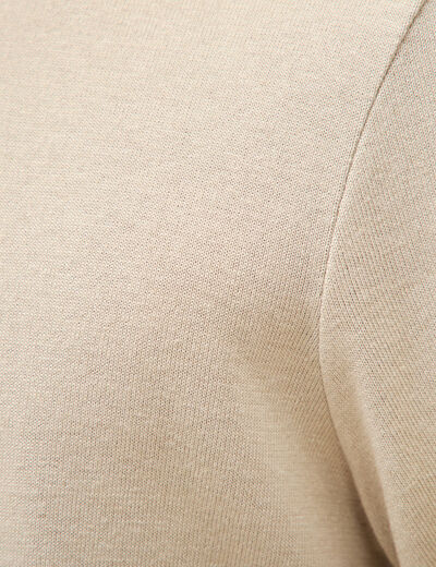 T-shirt col rond manches courtes beige homme