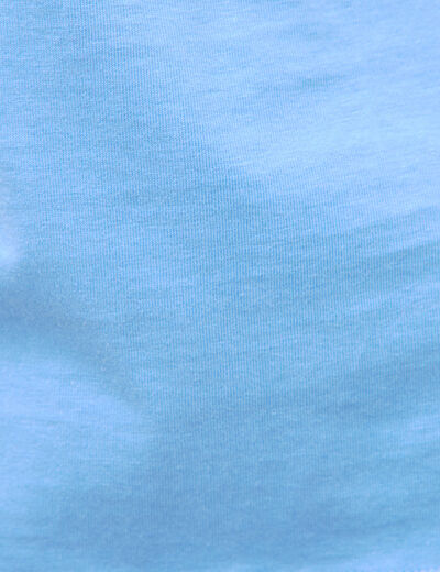 T-shirt droit col rond manches courtes bleu clair femme