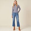 T-shirt manches longues bleu femme